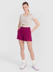 4F Spodenki dresowe damskie - fioletowe XS. Fioletowe szorty damskie 4F, bez wzorów, z bawełny. W wyprzedaży za 49.99 zł.