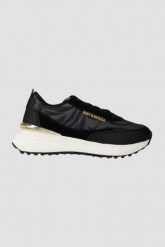 JUST CAVALLI Czarne damskie sneakersy Fondo Karina Dis. Czarne obuwie sportowe damskie Just Cavalli, bez zapięcia. W wyprzedaży za 499.99 zł.