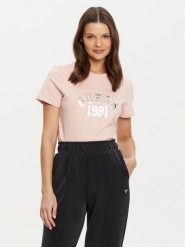 Guess T-Shirt V5RI06 I3Z14 Różowy Regular Fit. Czerwone t-shirty damskie Guess, xs, z aplikacjami, z bawełny, bez kołnierzyka. Za 89.99 zł.