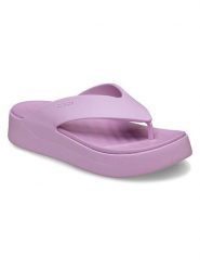 Crocs Japonki w kolorze fioletowym rozmiar: 41/42. Różowe klapki damskie Crocs, bez wzorów, bez obcasa, na platformie, bez zapięcia. Za 144.58 zł.
