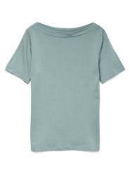 Vero Moda Koszulka w kolorze zielonym rozmiar: L. Zielone bluzki damskie Vero Moda, l, bez wzorów, bez kołnierzyka, bez ramiączek. Za 66.00 zł.