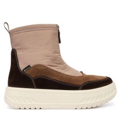 Botki Ara. Brązowe botki damskie Ara, z gore-texu, bez obcasa, na płaskiej podeszwie, bez zapięcia. Za 579.99 zł.