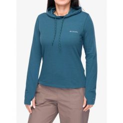 Bluza z kapturem damska Columbia EU Sun Trek LS Hoodie. Niebieskie bluzy damskie Columbia, bez wzorów, z kapturem. Za 209.99 zł.