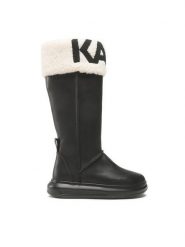 KARL LAGERFELD Kozaki KL44580 Czarny. Czarne kozaki damskie KARL LAGERFELD, ze skóry, bez obcasa, na płaskiej podeszwie, bez zapięcia. Za 1,199.00 zł.