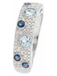 CARATELLI Złoty pierścionek "Majunga" z diamentami, szafirami i topazami rozmiar: 56. Niebieskie pierścionki damskie CARATELLI, z diamentem, złote. Za 1,478.99 zł.