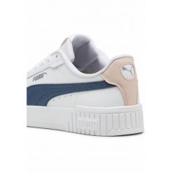 Damskie sneakersy Carina 2.0 PUMA White Gray Skies Island Pink. Białe obuwie sportowe damskie Puma, bez zapięcia, tenisowe. Za 209.00 zł.