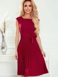 Sukienka Model Lila 311-11 Bordo - Numoco. Czerwone sukienki damskie NUMOCO, bez wzorów, z elastanu, bez ramiączek. Za 356.58 zł.