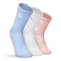 Sportowe skarpetki tenisowe trójpak Siroko 3Motion Mix. Niebieskie skarpetki damskie SIROKO, bez wzorów, z tkaniny. Za 83.00 zł.