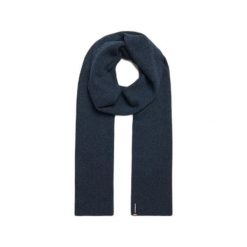 Dzianinowy szalik z logo dla kobiet Superdry Essential. Niebieskie szaliki damskie Superdry, bez wzorów, z dzianiny. Za 150.70 zł.