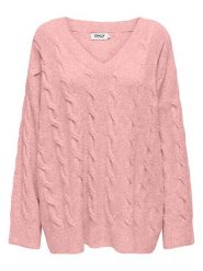 ONLY Sweter w kolorze jasnoróżowym rozmiar: M. Różowe swetry klasyczne damskie Only, m, ze splotem, bez kołnierzyka. Za 92.21 zł.