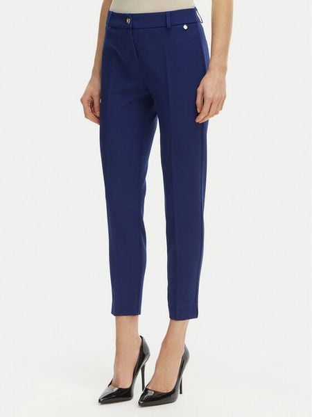 Maryley Spodnie materiałowe 26EB52Z/43FR Granatowy Regular Fit. Niebieskie spodnie materiałowe damskie Maryley, bez wzorów, z materiału. Za 140.99 zł.