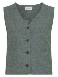 MOSS COPENHAGEN Kamizelka w kolorze zielonym rozmiar: L. Zielone kamizelki damskie Moss Copenhagen, l, bez wzorów, bez kaptura. Za 149.45 zł.