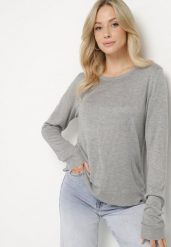 Szary Sweter z Wiskozą o Klasycznym Kroju Tulavia. Szare swetry klasyczne damskie Born2be, z jeansu, bez kołnierzyka. Za 84.99 zł.