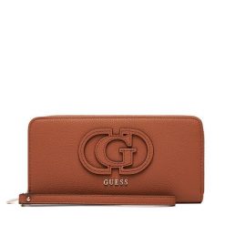Portfel Guess. Brązowe portfele damskie Guess, z aplikacjami. Za 249.99 zł.