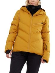 Damska kurtka narciarska Fundango Elyra Padded. Brązowe kurtki sportowe damskie FUNDANGO, na zimę, l, bez wzorów, z materiału, bez kaptura. Za 499.00 zł.