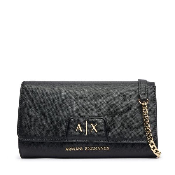 Torebka Armani Exchange. Czarne torebki wieczorowe damskie Armani Exchange, bez wzorów, bez dodatków. Za 429.99 zł.