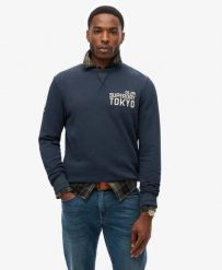 Superdry Bluza Workwear Applique z bawełny – ECLIPSE NAVY. Niebieskie bluzy damskie Superdry, s, z aplikacjami, z bawełny, bez kaptura. Za 291.35 zł.