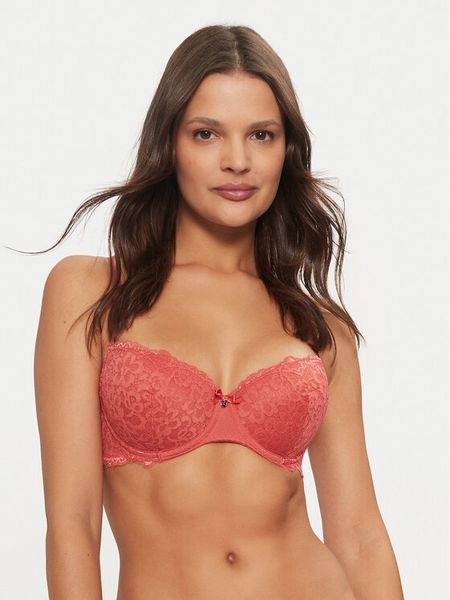 Hunkemöller Biustonosz z fiszbiną Marine 206320 Czerwony. Czerwone biustonosze Hunkemöller, bez wzorów, z syntetyku. Za 89.99 zł.