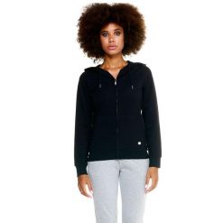 Bluza miękka z kaptur na co dzień na siłownię. Czarne bluzy damskie LEONE 1947 APPAREL, z bawełny, bez zapięcia, na fitness i siłownię. W wyprzedaży za 164.19 zł.