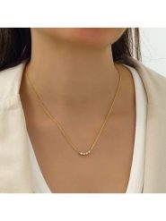 Miu Silver Pozłacany naszyjnik z cyrkoniami - dł. 42 cm rozmiar: onesize. Szare naszyjniki damskie Miu Silver, z cyrkonią, pozłacane. Za 69.99 zł.