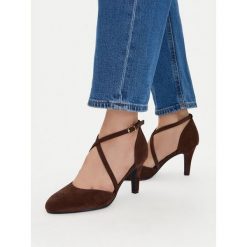 Czółenka JENNY. Brązowe czółenka damskie Jenny, bez wzorów, bez obcasa. Za 129.99 zł.
