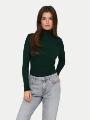 ONLY Golf Karol 15165075 Zielony Slim Fit. Zielone golfy damskie Only, xs, bez wzorów, z wiskozy, bez ramiączek. Za 129.99 zł.