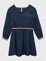 Pepe Jeans Sukienka codzienna PG951580 Granatowy Regular Fit. Niebieskie sukienki dziewczęce Pepe Jeans, bez wzorów, z jeansu, bez ramiączek, proste. Za 259.99 zł.