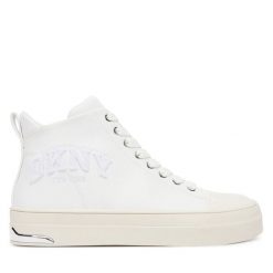 Trampki DKNY. Białe trampki damskie DKNY, bez wzorów, bez zapięcia. Za 429.99 zł.