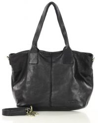 Shopper skórzany MARCO MAZZINI vs115a czarny. Czarne shopper bag bez wzorów, ze skóry, duże, bez dodatków. Za 365.75 zł.