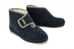 SCHAWOS 370055-5 marine, kapcie damskie. Niebieskie kapcie damskie Schawos, z wełny. Za 219.90 zł.