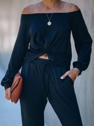 LA Angels 2-częściowy zestaw w kolorze czarnym rozmiar: XL. Czarne spodnie materiałowe damskie LA Angels, bez wzorów, z materiału. Za 130.99 zł.