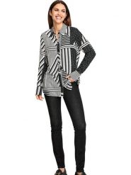 WITT WEIDEN Bluzka w kolorze czarno-białym rozmiar: 52. Białe bluzki damskie WITT WEIDEN, bez wzorów, z wiskozy, bez kołnierzyka, bez ramiączek. Za 60.88 zł.