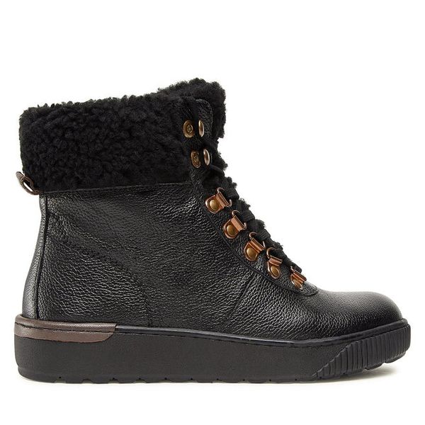 Trzewiki Go Soft. Czarne botki damskie GO SOFT, bez obcasa, na płaskiej podeszwie, bez zapięcia. Za 199.99 zł.