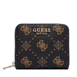 Portfel Guess. Brązowe portfele damskie Guess, z aplikacjami. Za 214.99 zł.