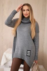 Sweter z golfem szary. Szare golfy damskie KESI, l, z elastanu, bez kołnierzyka, plus size. Za 175.65 zł.
