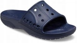 Klapki Dla Dorosłych Crocs Baya II Slide. Niebieskie klapki damskie Crocs, bez wzorów, z materiału, bez obcasa, bez zapięcia. Za 99.99 zł.