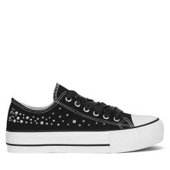 Trampki DeeZee. Czarne trampki damskie DeeZee, bez wzorów, bez zapięcia. Za 57.99 zł.