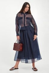 Spódnica z jedwabnej organzy Visino WEEKEND MAX MARA. Spódnice damskie Weekend Max Mara, bez wzorów, z jedwabiu. Za 1,579.00 zł.