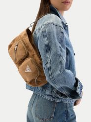 Guess Jeans Torebka CWBEO-GUESS-B-007-09 Beżowy. Brązowe torebki klasyczne damskie Guess Jeans, z jeansu, bez dodatków. Za 259.99 zł.