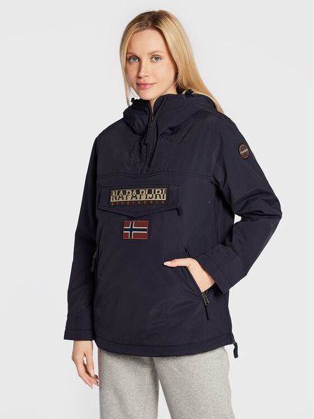 Napapijri Kurtka anorak Rainforest NP0A4GM6 Granatowy Regular Fit. Niebieskie kurtki damskie Napapijri, s, bez wzorów, z syntetyku, bez kaptura. Za 649.99 zł.