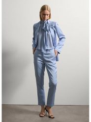 STEFANEL Spodnie w kolorze błękitnym rozmiar: 34. Niebieskie spodnie materiałowe damskie Stefanel, bez wzorów, z materiału. Za 260.99 zł.