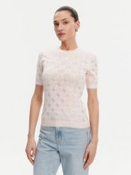 Guess Sweter W5GR20 Z3D60 Różowy Regular Fit. Czerwone swetry klasyczne damskie Guess, xs, z wiskozy, bez kołnierzyka. Za 249.99 zł.
