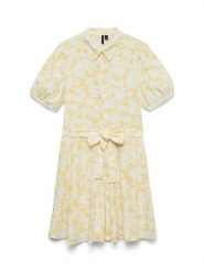 Vero Moda Sukienka w kolorze biało-żółtym rozmiar: M. Białe sukienki damskie Vero Moda, bez wzorów, z bawełny, bez ramiączek. Za 143.95 zł.