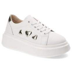 Białe Sneakersy Artiker Modne Obuwie Damskie Z Serduszkami. Białe obuwie sportowe damskie Artiker, na wiosnę, z materiału, bez zapięcia. Za 179.00 zł.