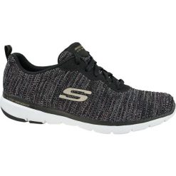 Buty sportowe Sneakersy damskie, Flex Appeal 3.0 Endless Glamour. Czarne obuwie sportowe casual damskie Skechers, bez zapięcia. Za 169.99 zł.