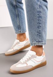 Ciemnobeżowe Sneakersy Tenisówki Ozdobione Wstawkami Ysalesa. Brązowe obuwie sportowe casual damskie Renee, bez zapięcia. Za 74.99 zł.