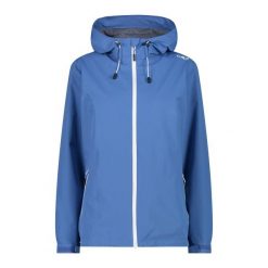 Damska kurtka wodoodporna CMP. Niebieskie kurtki damskie CMP, bez wzorów, bez kaptura. W wyprzedaży za 321.15 zł.