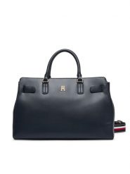 Tommy Hilfiger Torebka Th Joy Satchel Corp AW0AW19318 Granatowy. Niebieskie torebki klasyczne damskie Tommy Hilfiger, ze skóry, bez dodatków. Za 649.99 zł.