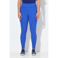Damskie Legginsy funkcyjne prążkowany dżersej kieszeń na zamek z recyklingu. Niebieskie legginsy damskie Ulla Popken, plus size, bez wzorów, z dżerseju. Za 239.99 zł.
