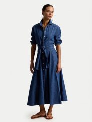Polo Ralph Lauren Sukienka jeansowa 211B23998001 Niebieski Regular Fit. Niebieskie sukienki damskie Polo Ralph Lauren, bez wzorów, z bawełny, bez ramiączek. Za 1,599.00 zł.